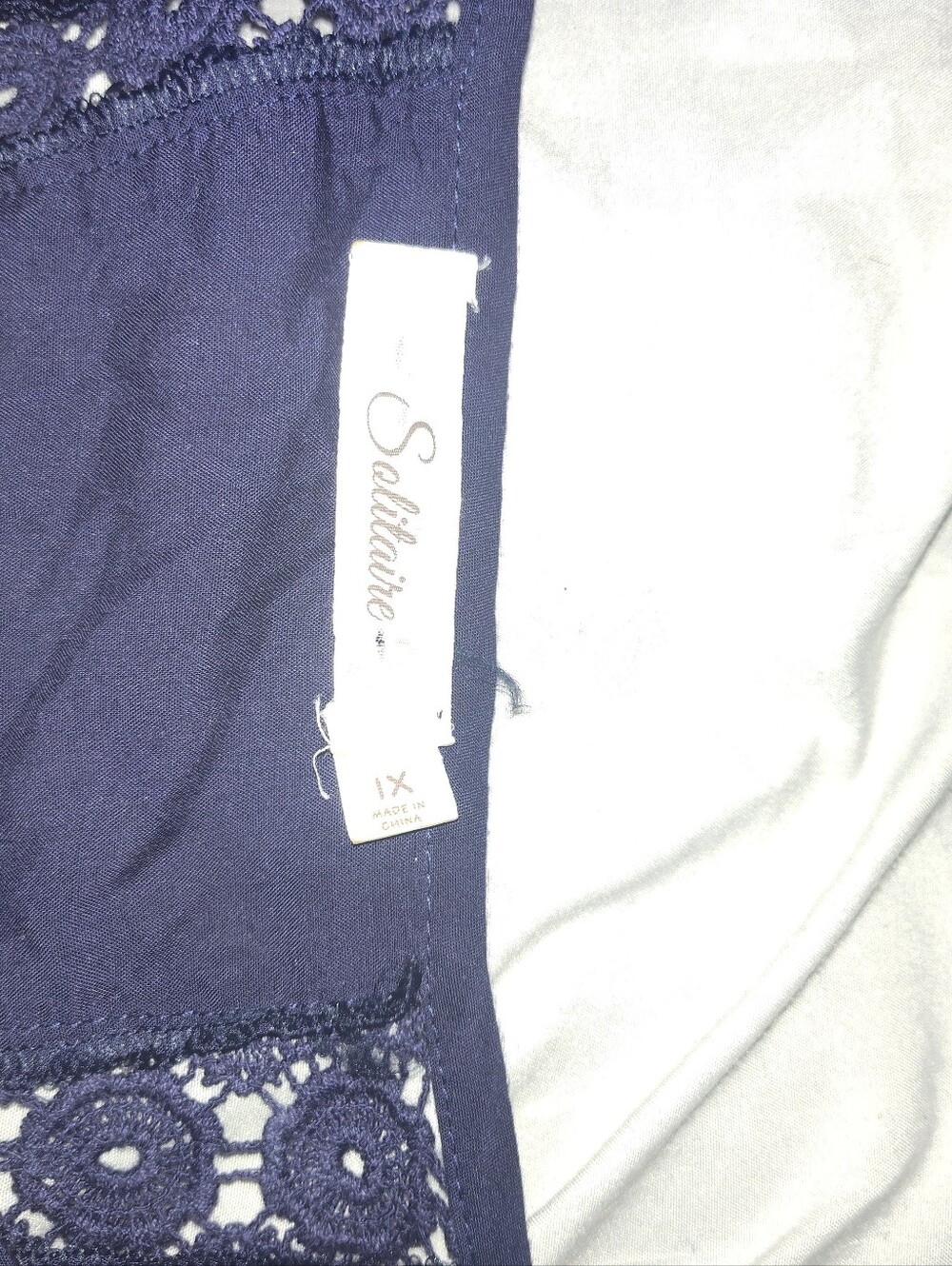 Solitaire Navy Lace-Trim Women's Camisole